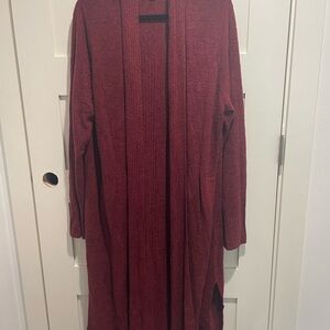 Barefoot Dreams Maroon Long Cardigan with pockets